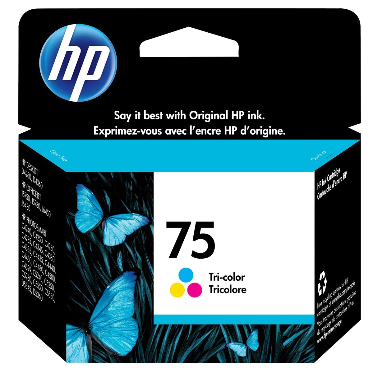 HP 75 (CB337WN) Color Original Inkjet Cartridge - Cartouches Certifiées