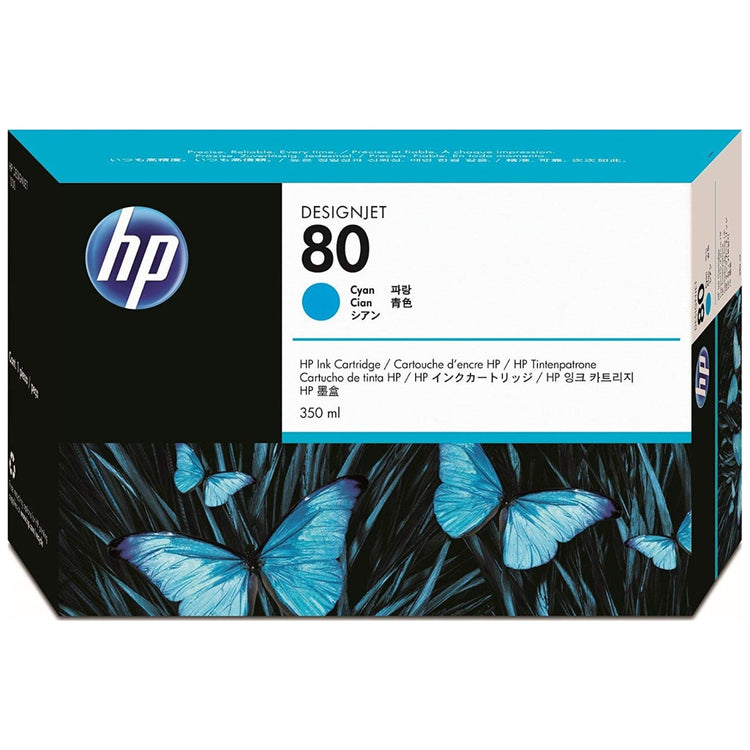 HP 80 - 350ml (C4846A) Cyan Original Inkjet Cartridge - Cartouches Certifiées