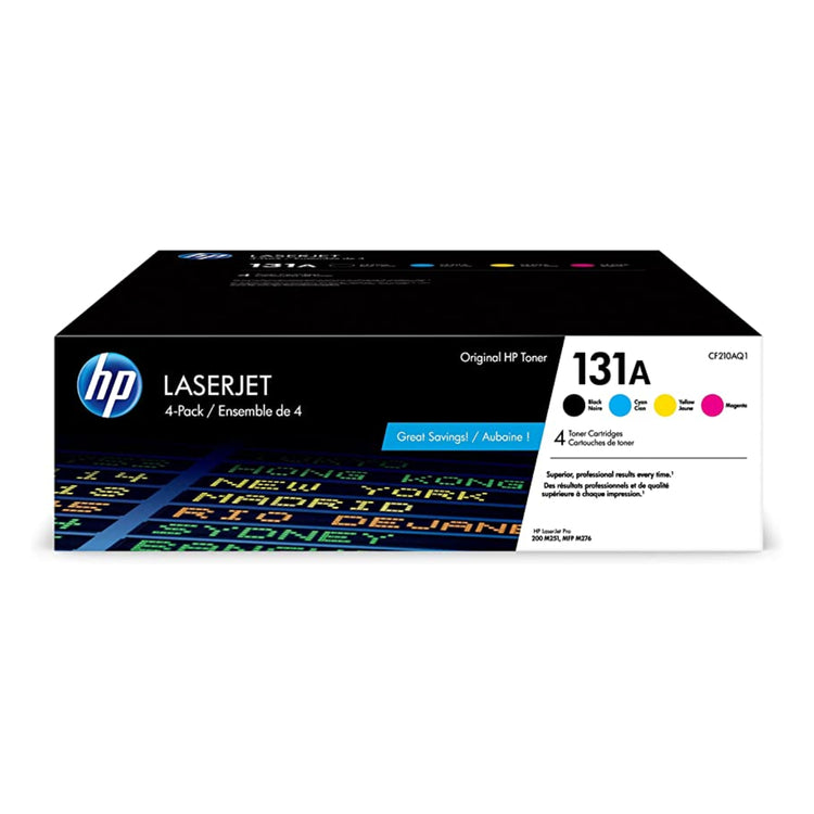 HP CF210AQ1 (131A) 4 Pack Black And Color Original Toner Cartridge - Cartouches Certifiées