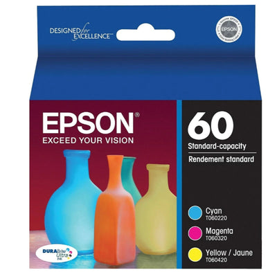 EPSON 60 (T060520-S) Color 3-Pack Original Inkjet Cartridge - Cartouches Certifiées
