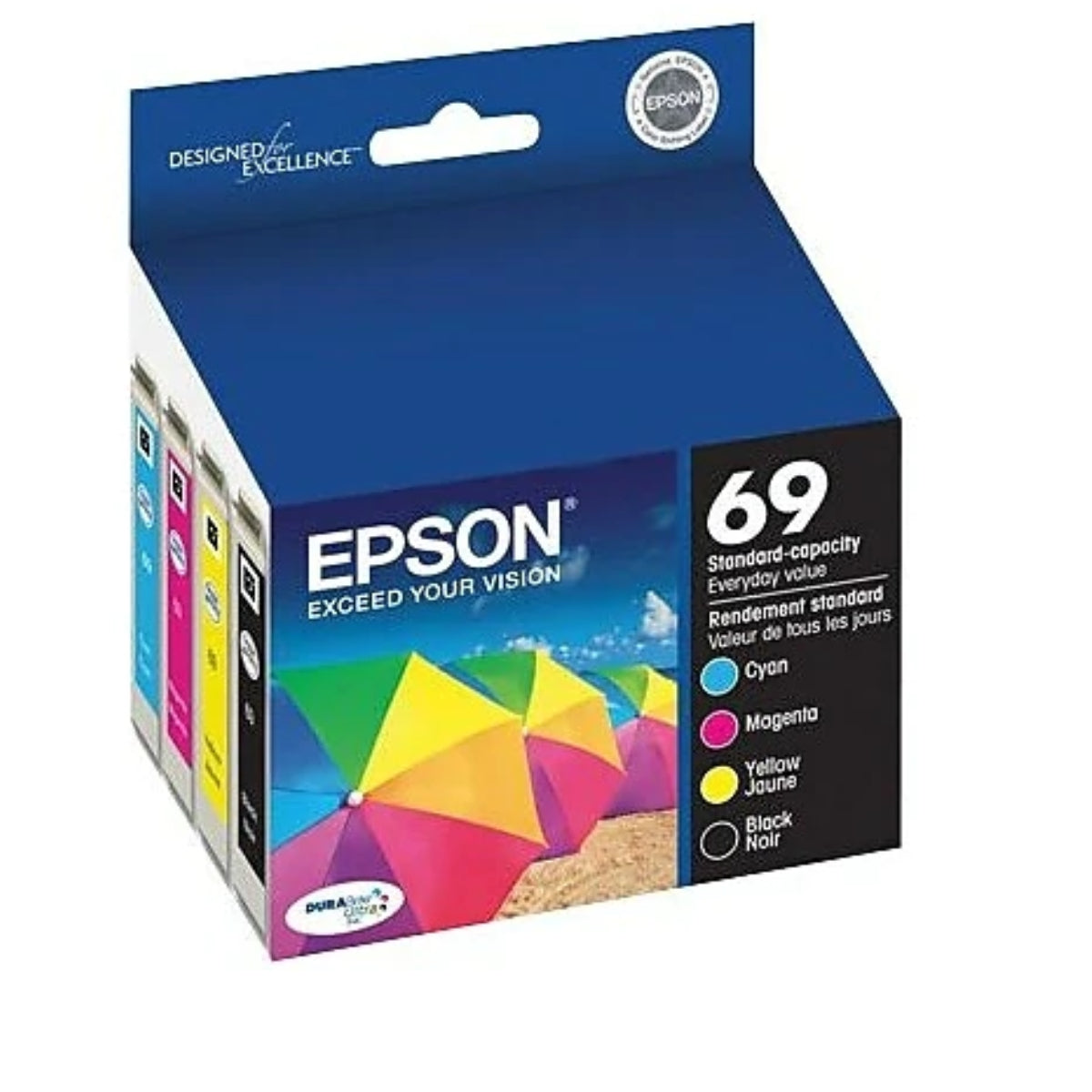 EPSON 69 (T069120-BCS) Combo 4-Pack Original Inkjet Cartridge - Cartouches Certifiées