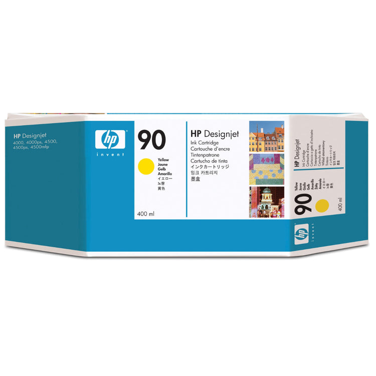 HP 90 - 400ml (C5065A) Yellow Original Inkjet Cartridge - Cartouches Certifiées