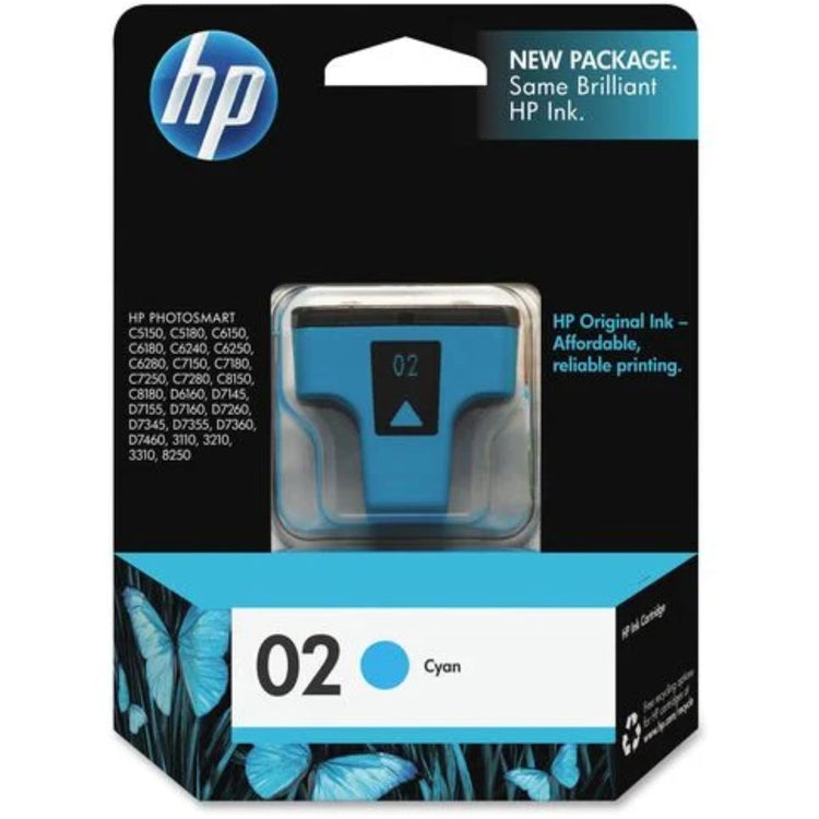 HP 02 (C8771WN) Cyan Original Inkjet Cartridge - Cartouches Certifiées