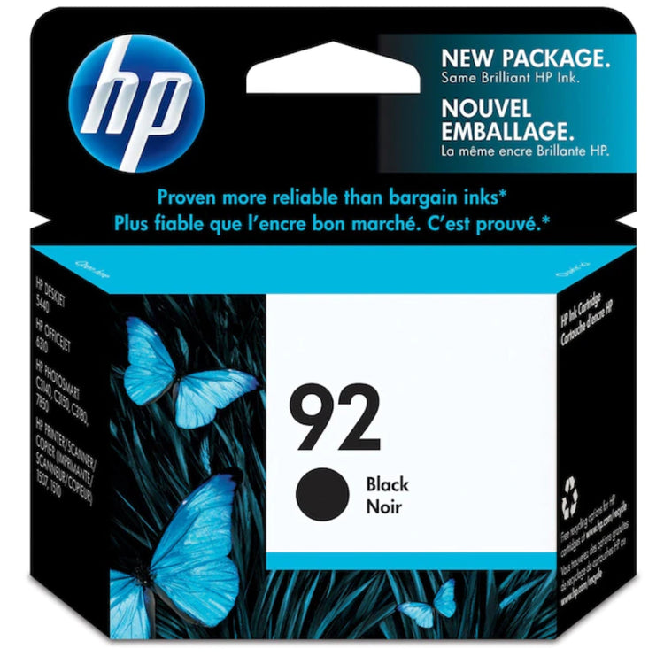 HP 92 (C9362WN) Black Original Inkjet Cartridge - Cartouches Certifiées