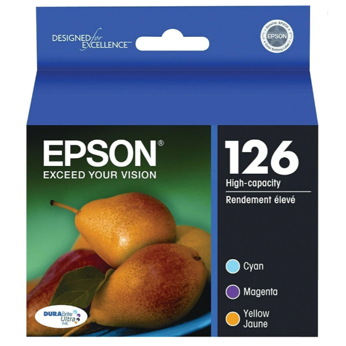 EPSON 126 (T126520-S) Color 3-Pack Original Inkjet Cartridge - Cartouches Certifiées