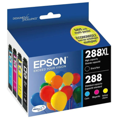 EPSON 288XL (T288XL-BCS) Combo 4-Pack Original Inkjet Cartridge - Cartouches Certifiées