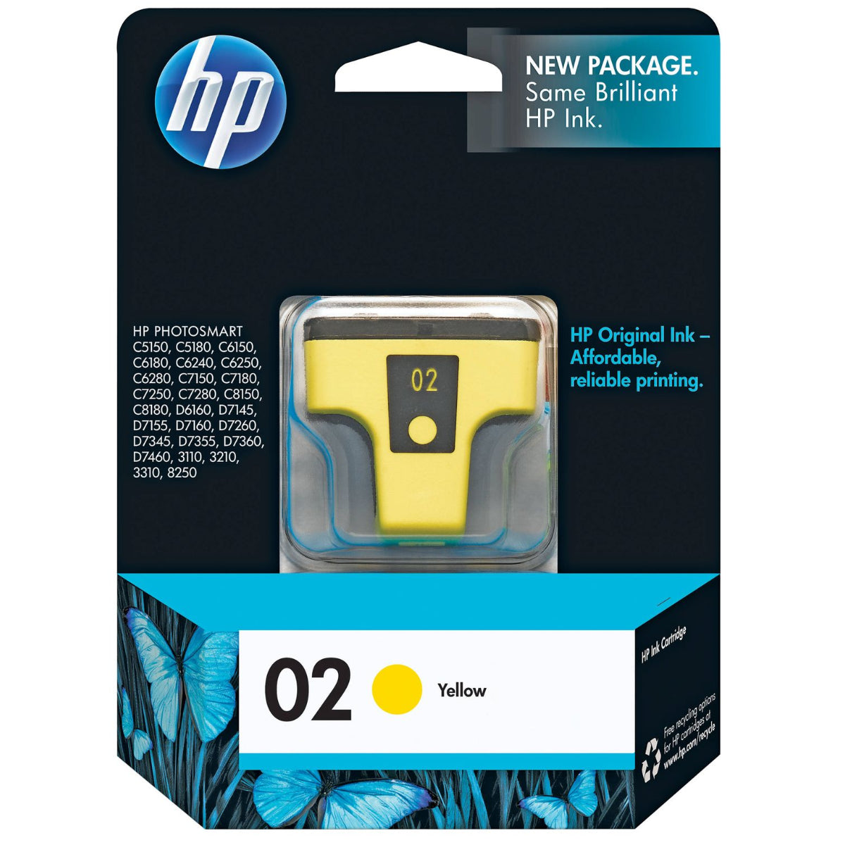HP 02 (C8773WN) Yellow Original Inkjet Cartridge - Cartouches Certifiées
