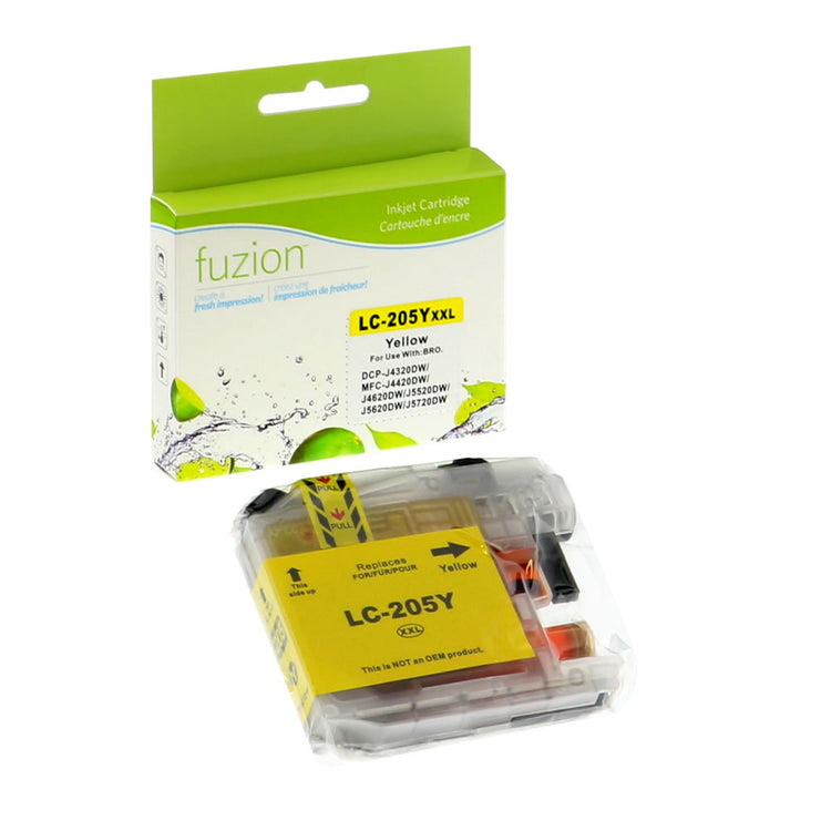 Compatible BROTHER LC205Y Yellow Inkjet Cartridge Premium Quality - Cartouches Certifiées