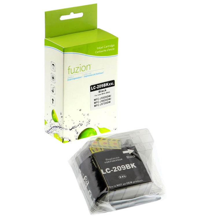 Compatible BROTHER LC209BK Black Inkjet Cartridge Premium Quality - Cartouches Certifiées