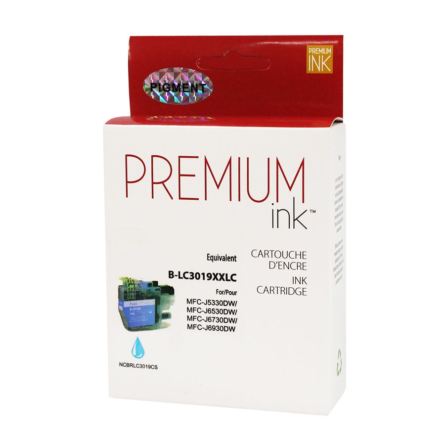 Compatible BROTHER LC3019C Cyan Inkjet Cartridge Premium Quality - Cartouches Certifiées