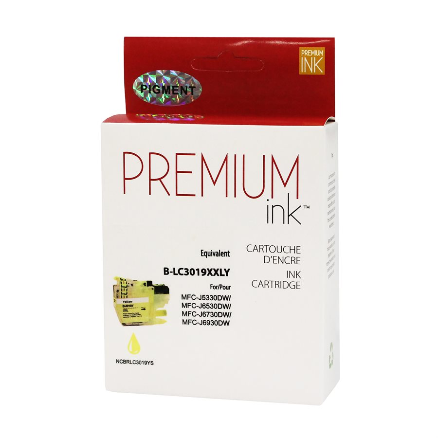 Compatible BROTHER LC3019Y Yellow Inkjet Cartridge Premium Quality - Cartouches Certifiées