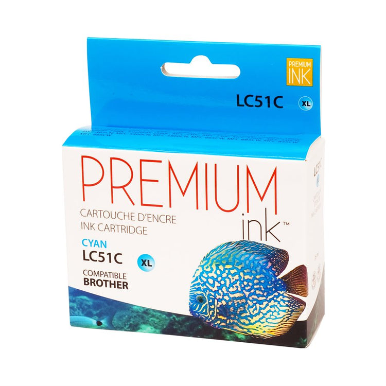 Compatible BROTHER LC51C Cyan Inkjet Cartridge Premium Quality - Cartouches Certifiées