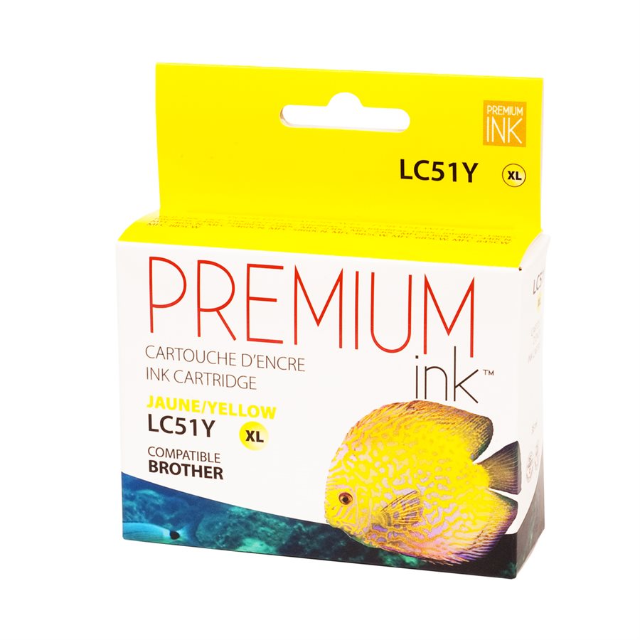 Compatible BROTHER LC51Y Yellow Inkjet Cartridge Premium Quality - Cartouches Certifiées