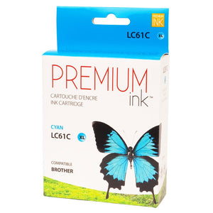 Compatible BROTHER LC61C Cyan Inkjet Cartridge Premium Quality - Cartouches Certifiées