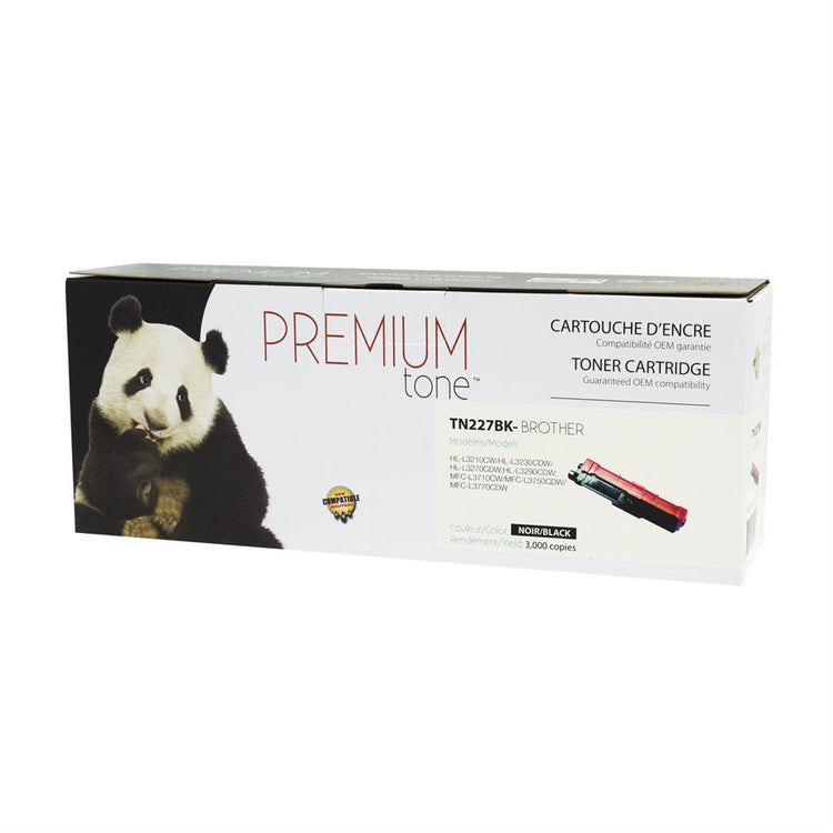 Compatible BROTHER TN-227BK Black Toner Cartridge Premium Quality - Cartouches Certifiées