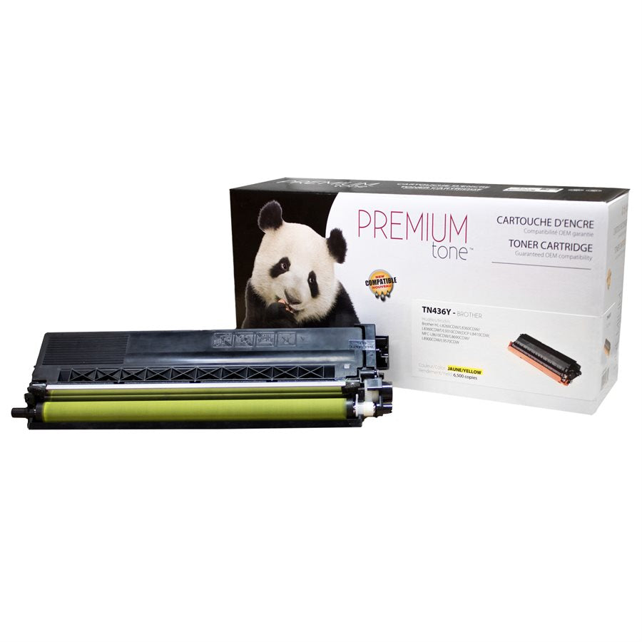 Compatible BROTHER TN-436Y Yellow Toner Cartridge Premium Quality - Cartouches Certifiées