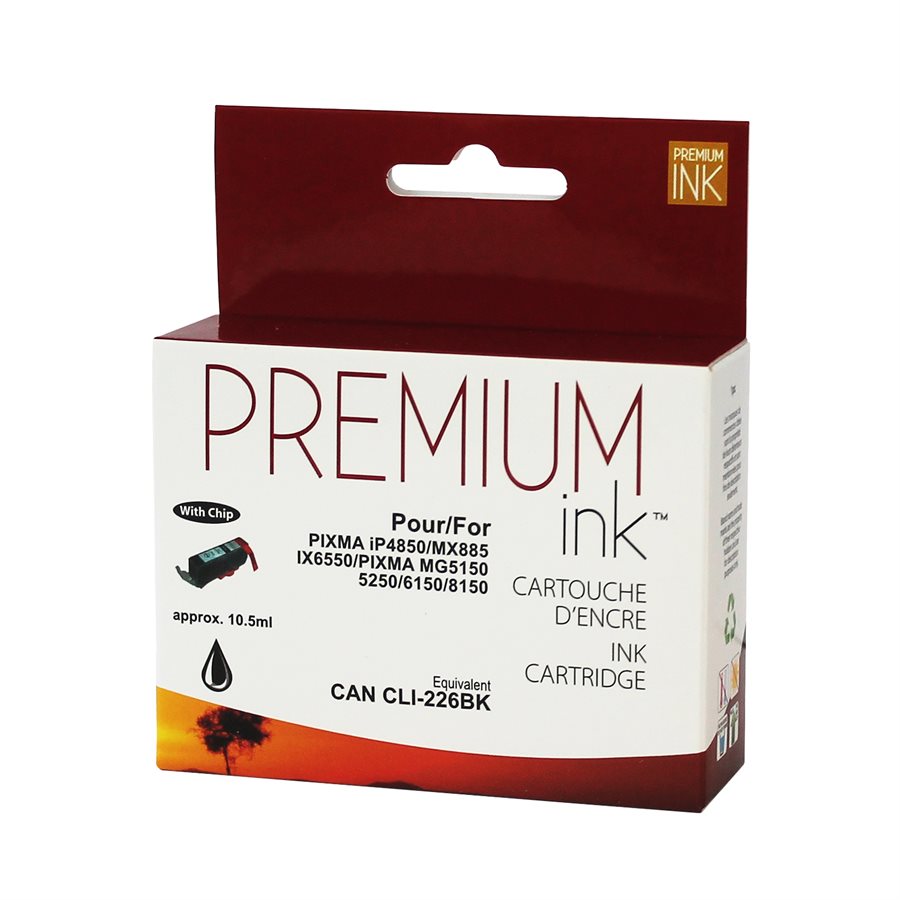Compatible CANON CLI-226 (4546B001) Black Inkjet Cartridge Premium Quality - Cartouches Certifiées