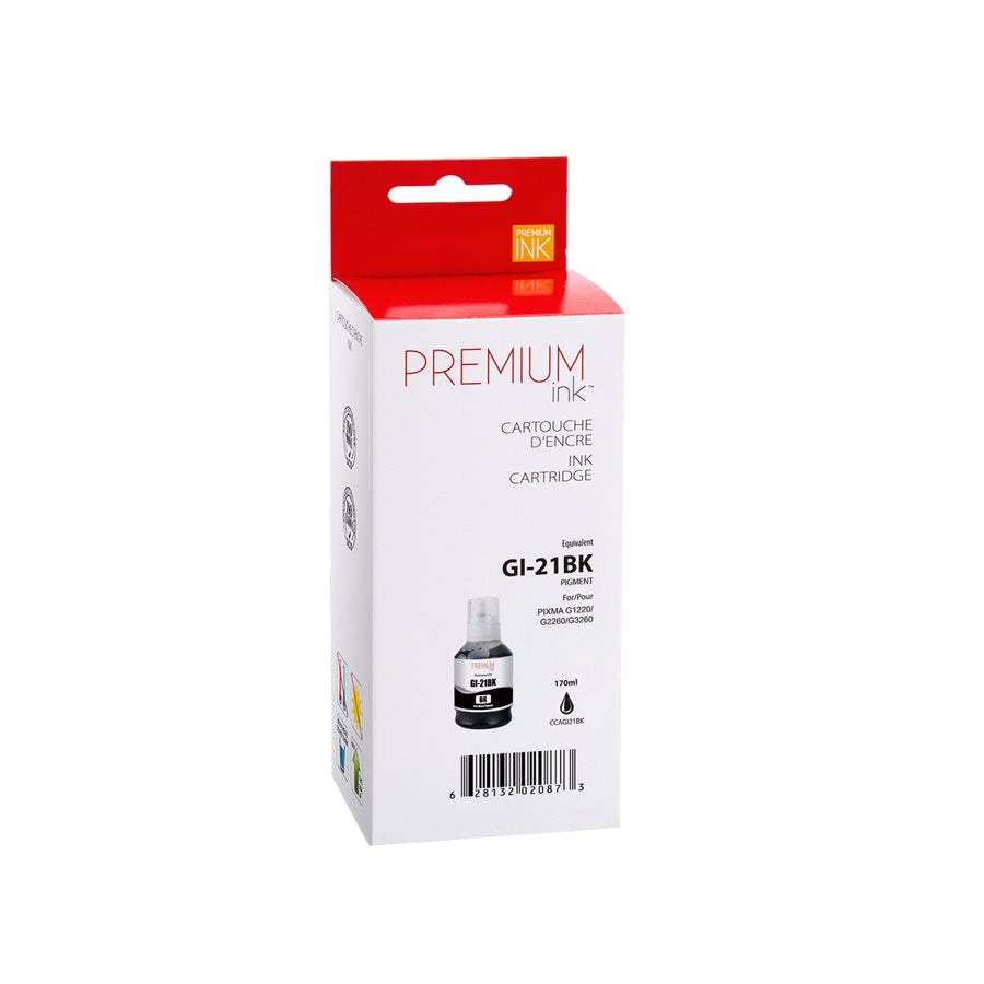 Compatible CANON GI-21 (4526C001) Black Inkjet Cartridge Premium Quality - Cartouches Certifiées