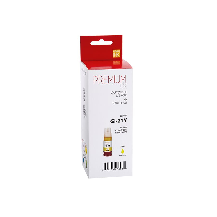 Compatible CANON GI-21 (4539C001) Yellow Inkjet Cartridge Premium Quality - Cartouches Certifiées