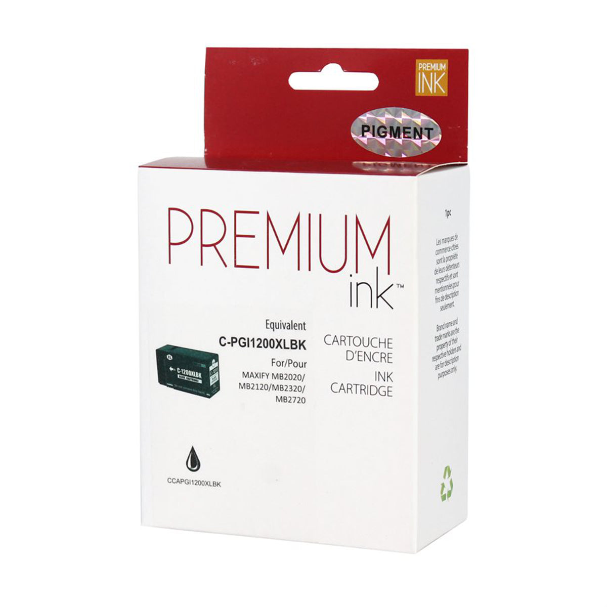 Compatible CANON PGI-1200XL (9183B001) Black Inkjet Cartridge Premium Quality - Cartouches Certifiées