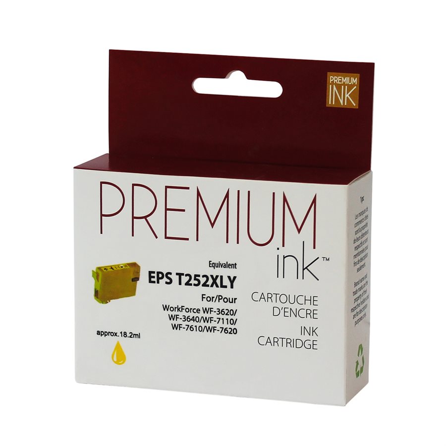 Compatible EPSON T252XL (T252XL420-S) Yellow Inkjet Cartridge Premium Quality - Cartouches Certifiées