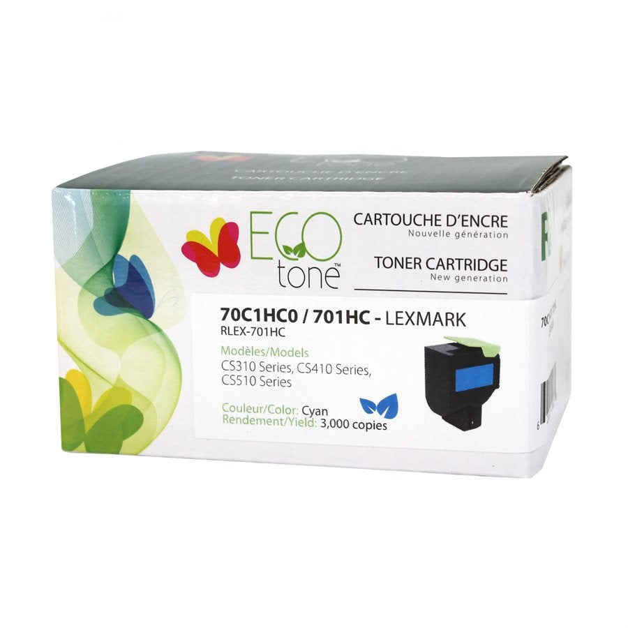 Refurbished LEXMARK 70C1HC0 (701HC) Cyan Toner Cartridge - Cartouches Certifiées
