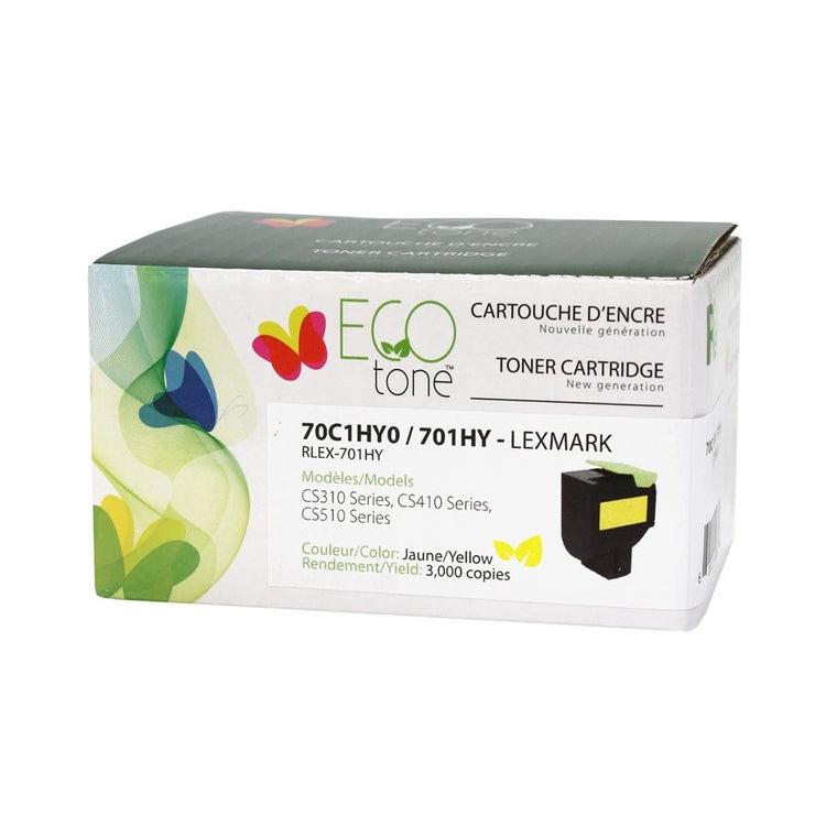 Refurbished LEXMARK 70C1HY0 (701HY) Yellow Toner Cartridge - Cartouches Certifiées