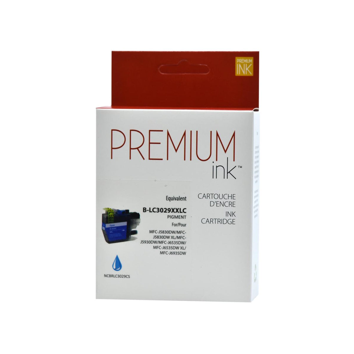 Compatible BROTHER LC3029C Cyan Inkjet Cartridge Premium Quality - Cartouches Certifiées