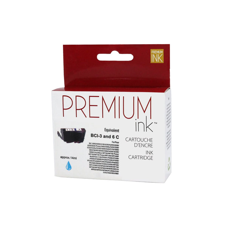 Compatible CANON BCI-3 (4483A003) Photo Cyan Inkjet Cartridge Premium Quality - Cartouches Certifiées