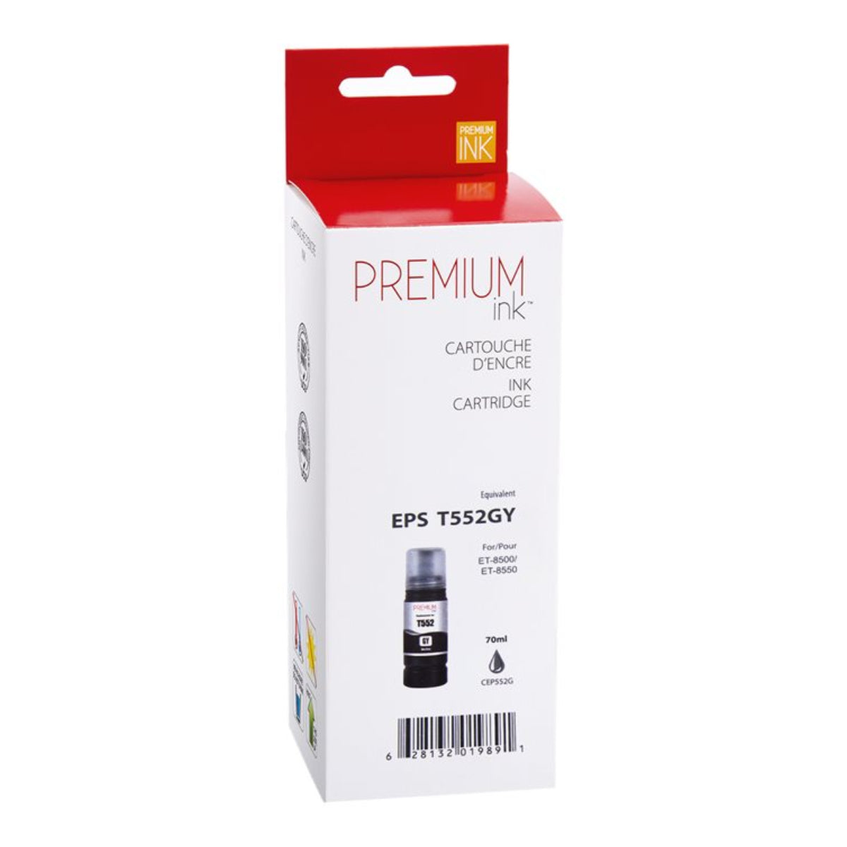 Compatible EPSON T552 (T552520-S) Gray Inkjet Cartridge Premium Quality - Cartouches Certifiées