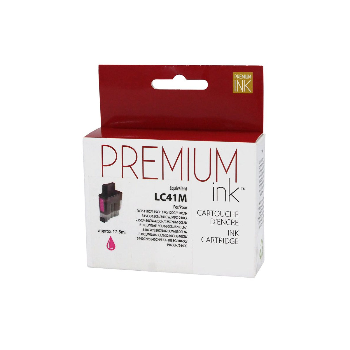 Compatible BROTHER LC41M Magenta Inkjet Cartridge Premium Quality - Cartouches Certifiées
