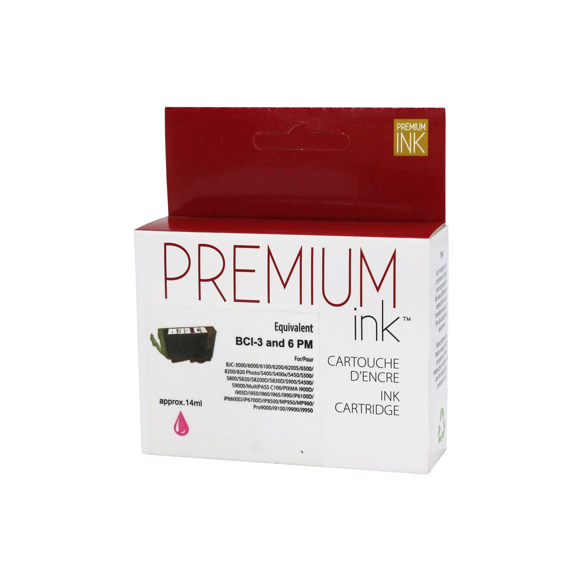 Compatible CANON BCI-3 (4484A003) Photo Magenta Inkjet Cartridge Premium Quality - Cartouches Certifiées