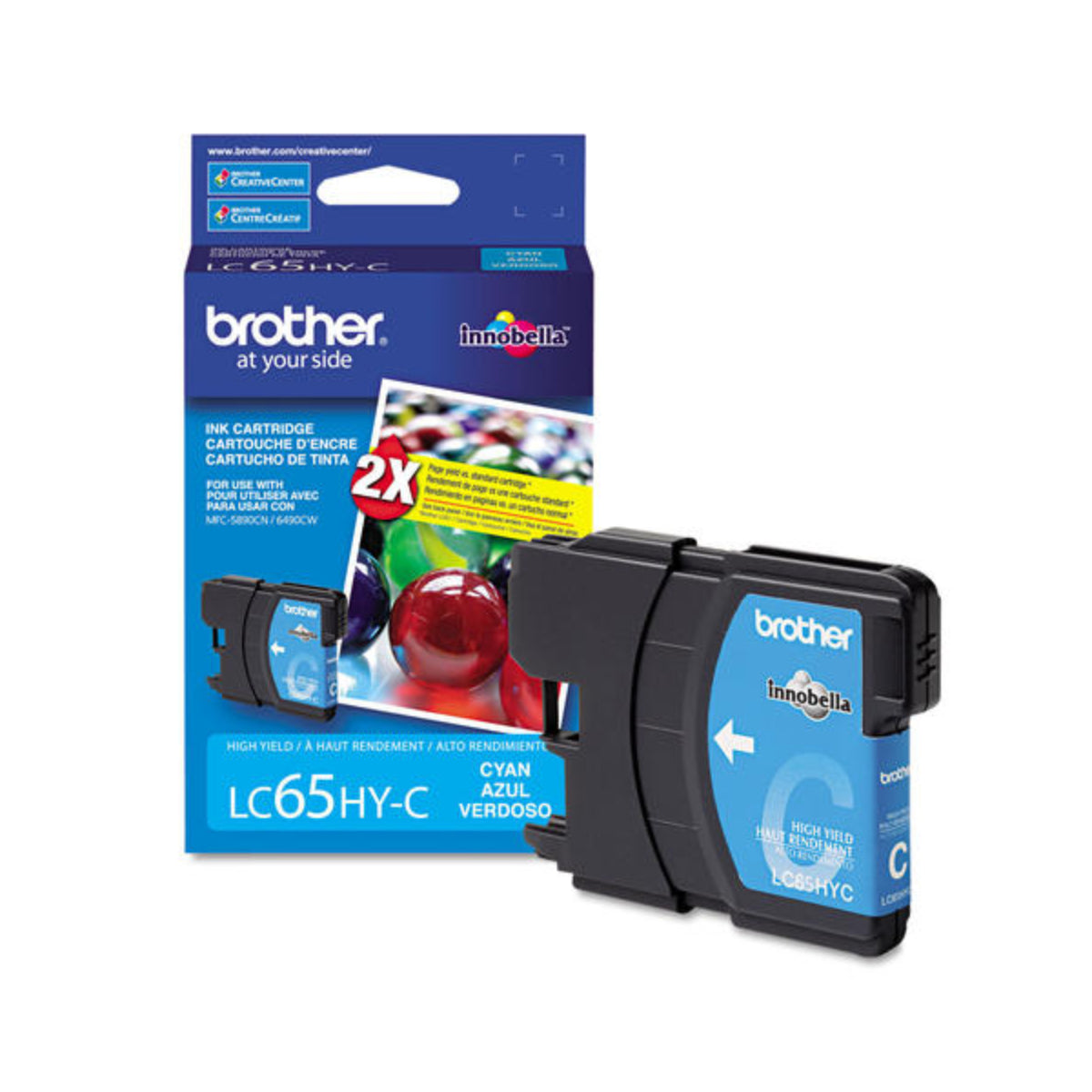 BROTHER LC65C Cyan Original Inkjet Cartridge - Cartouches Certifiées