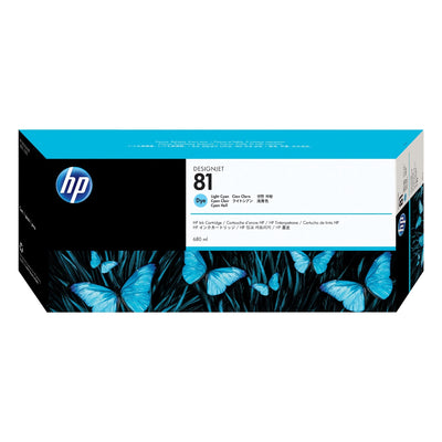HP 81 - 680ml (C4934A) Light Cyan Original Inkjet Cartridge - Cartouches Certifiées