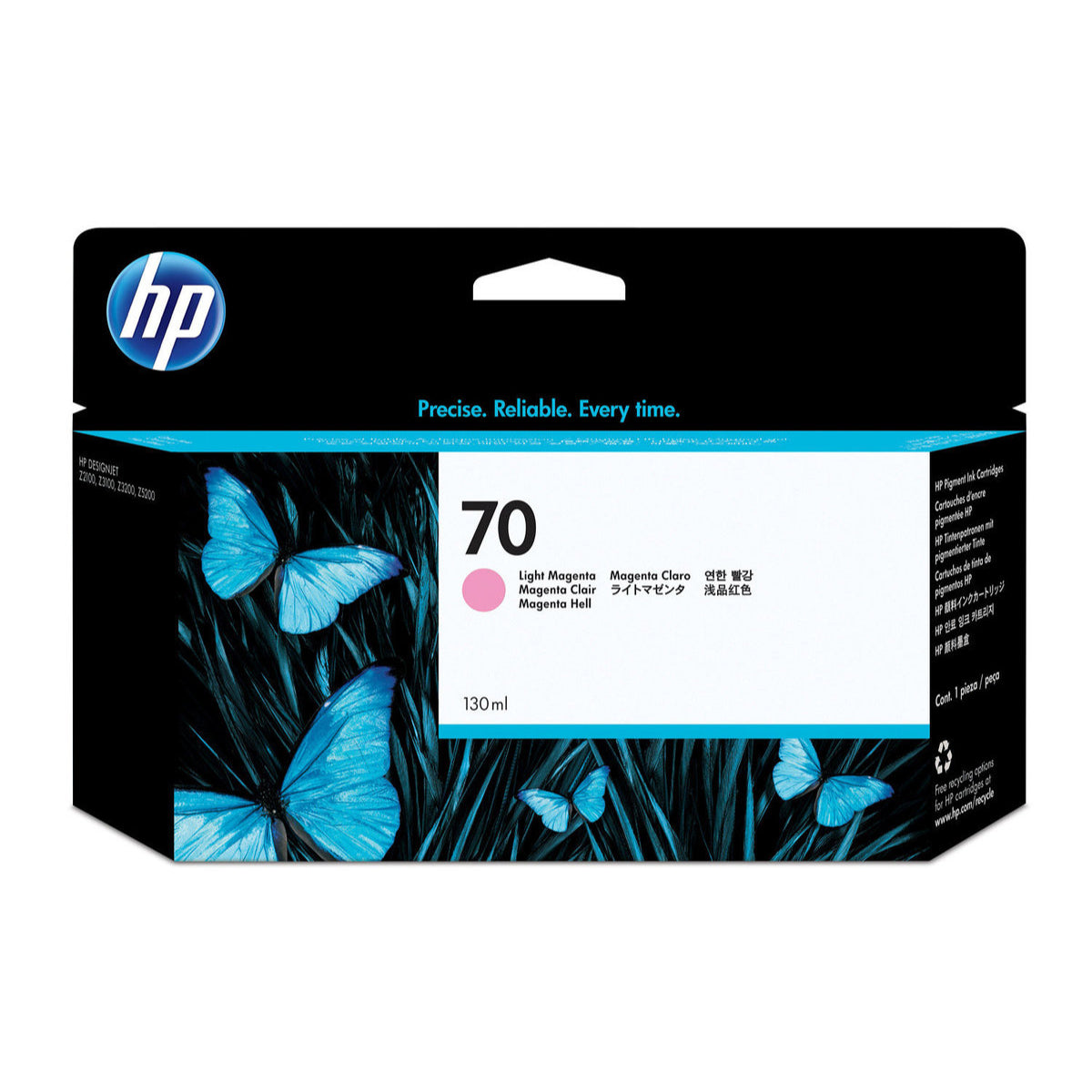HP 70 - 130ml (C9455A) Light Magenta Original Inkjet Cartridge - Cartouches Certifiées