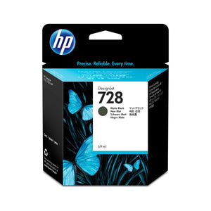 HP 728 - 69ml (F9J64A) Matte Black Original Inkjet Cartridge - Cartouches Certifiées