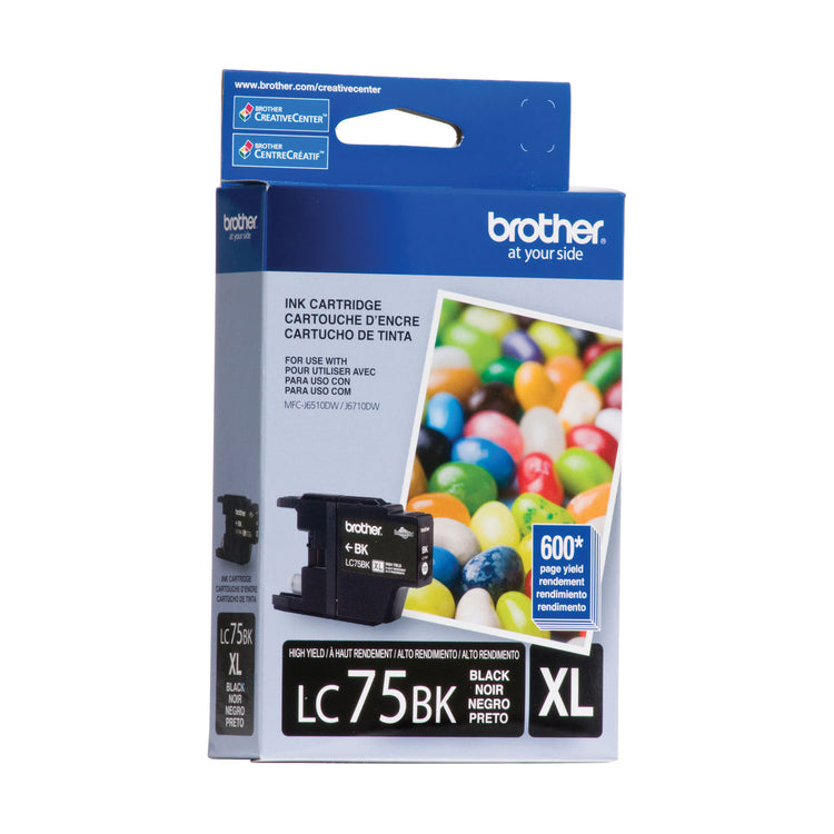 BROTHER LC75BK Black Original Inkjet Cartridge - Cartouches Certifiées