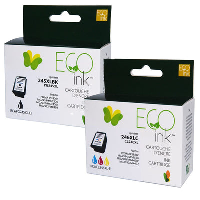 Refurbished CANON PG-245XL CL-246XL (8278B001 8280B001) Set of 2 Black and Color Inkjet Cartridge - Cartouches Certifiées