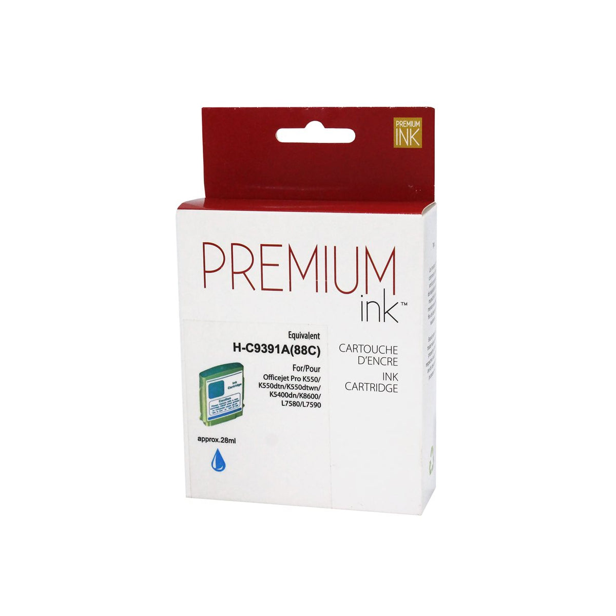 Refurbished HP 88XL (C9391AN) Cyan Inkjet Cartridge - Cartouches Certifiées