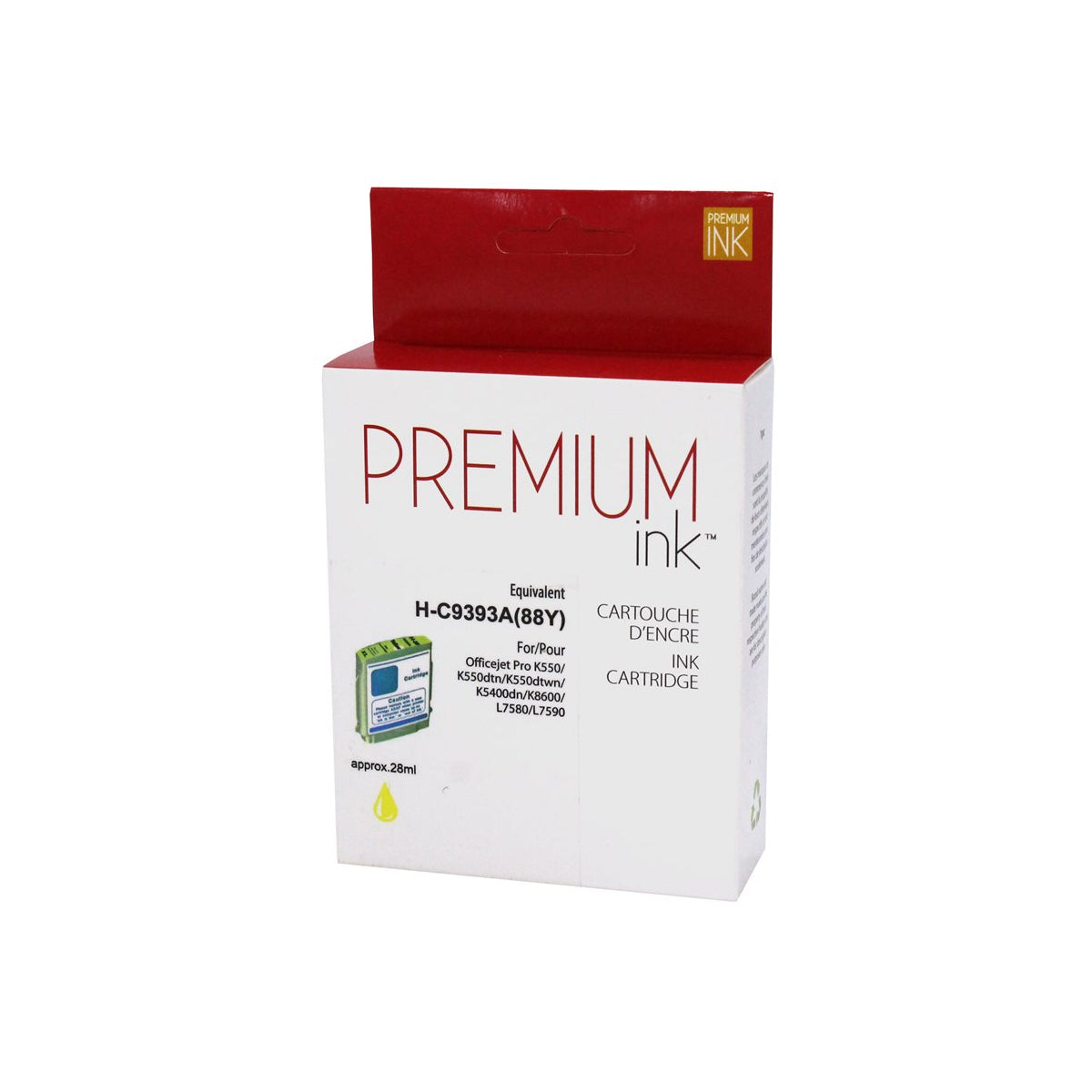 Refurbished HP 88XL (C9393AN) Yellow Inkjet Cartridge - Cartouches Certifiées