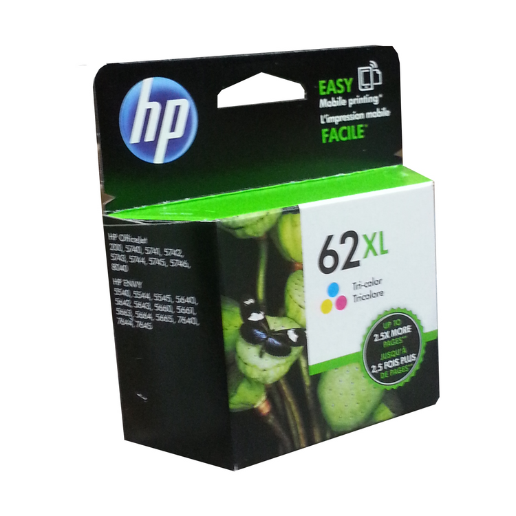 HP 62XL (C2P07AN) Color Original Inkjet Cartridge - Cartouches Certifiées