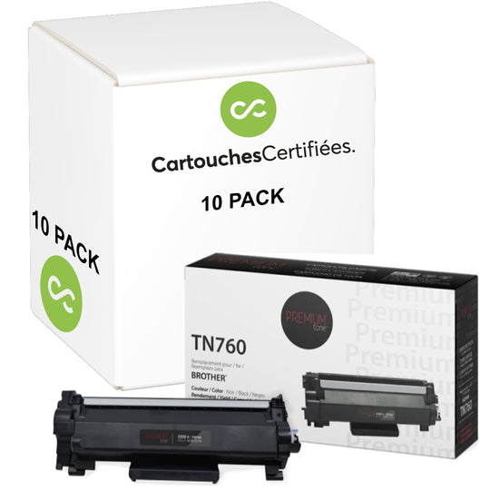 Compatible BROTHER TN-760 Ensemble de 10 Cartouche Laser Qualité Supérieure