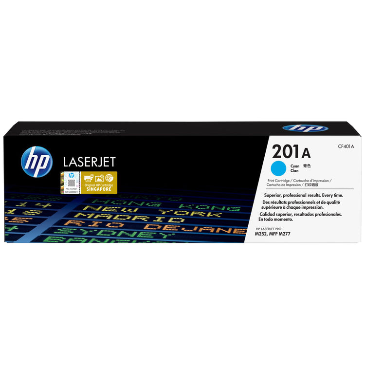 HP CF401A (201A) Cyan Original Toner Cartridge - Cartouches Certifiées