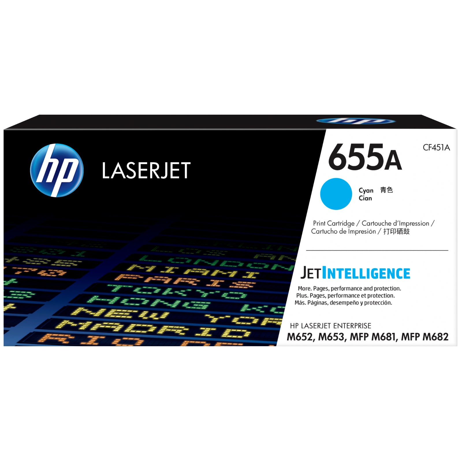HP CF451A (655A) Cyan Original Toner Cartridge - Cartouches Certifiées