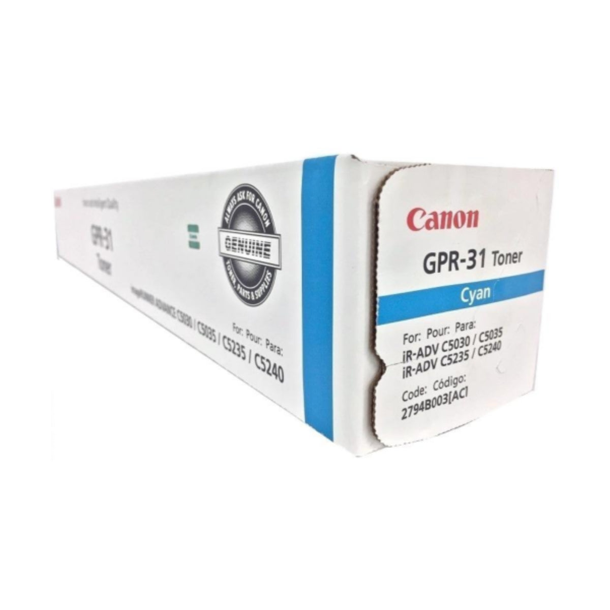 CANON GPR-31 (2794B003) Cyan Original Toner Cartridge - Cartouches Certifiées