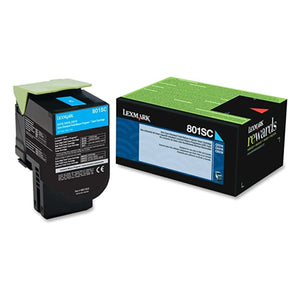 LEXMARK 80C1SC0 (801SC) Cyan Original Toner Cartridge - Cartouches Certifiées