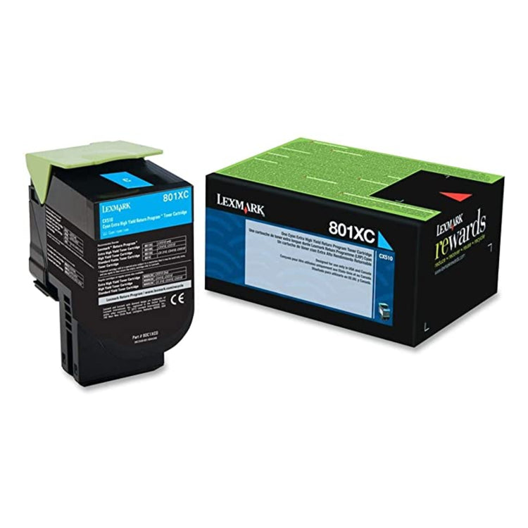 LEXMARK 80C1XC0 (801XC) Cyan Original Toner Cartridge - Cartouches Certifiées