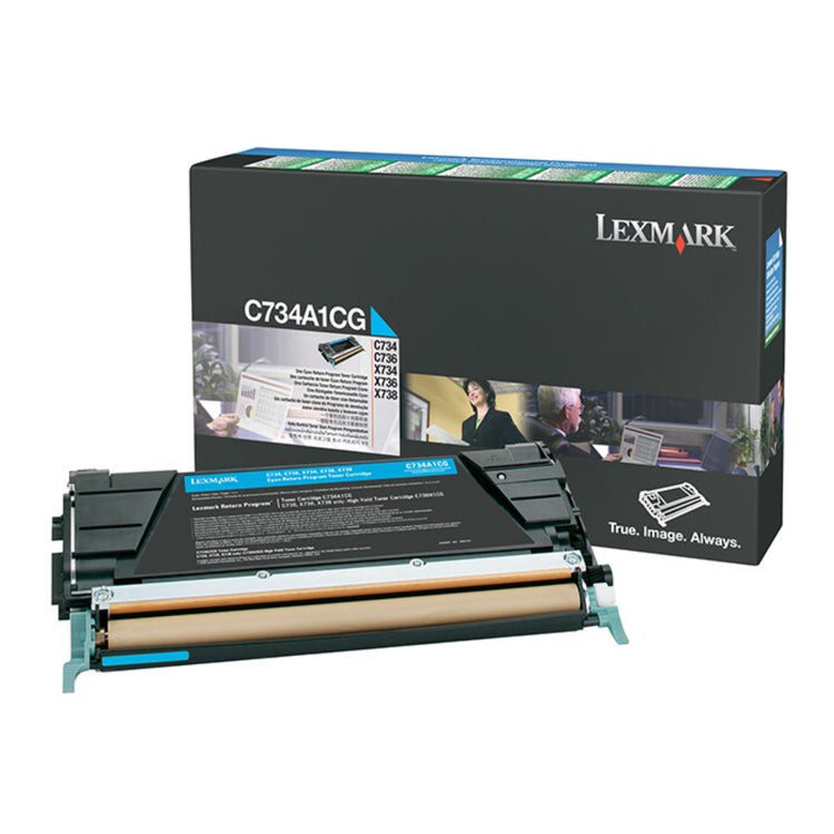 LEXMARK C734A1CG Cyan Original Toner Cartridge - Cartouches Certifiées