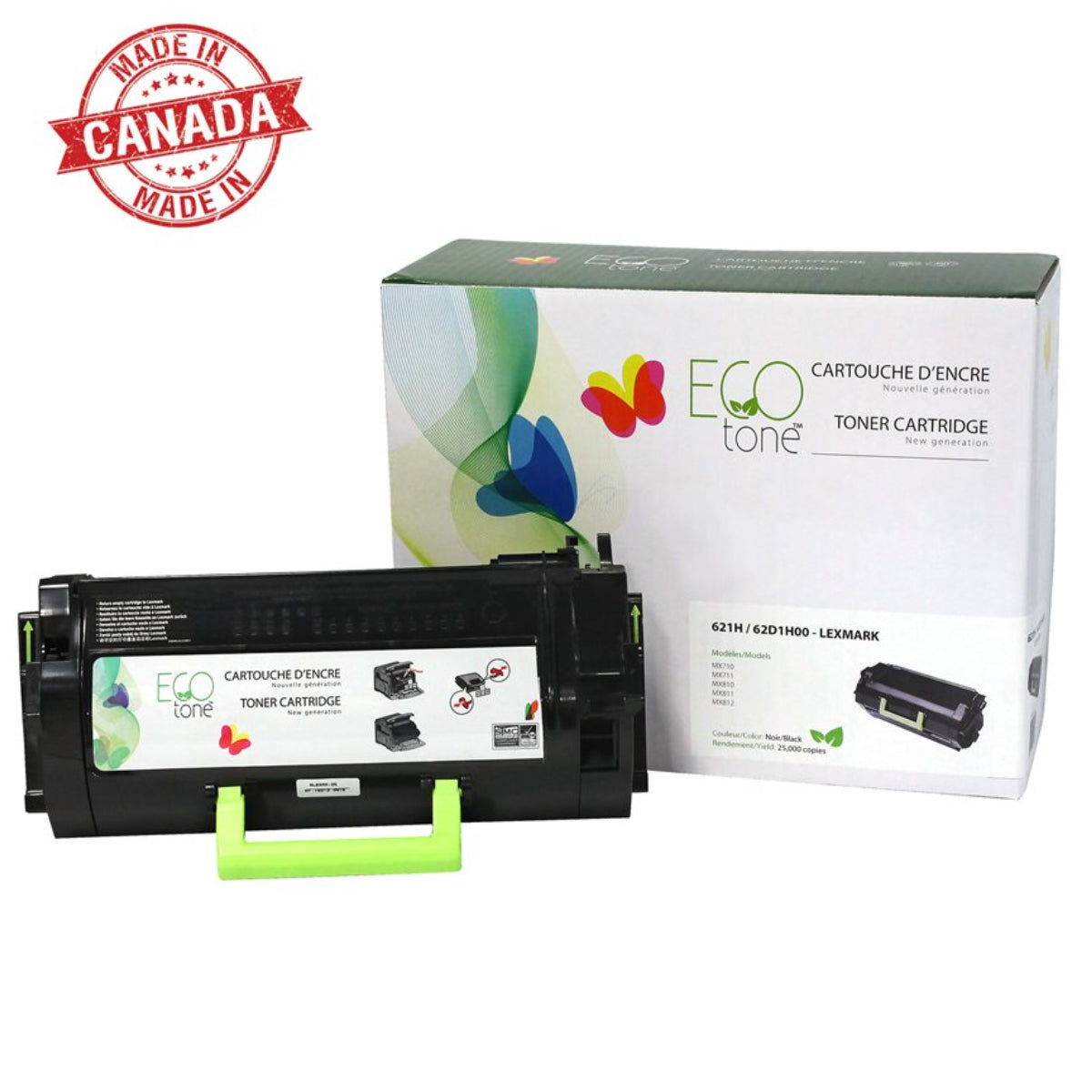 Refurbished LEXMARK 62D1H00 Black Toner Cartridge - Cartouches Certifiées