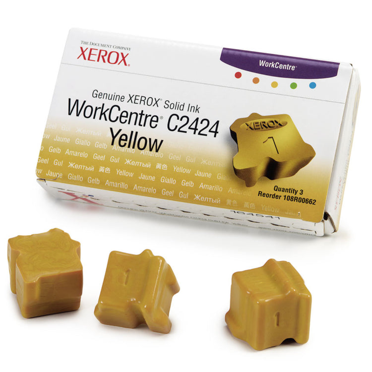 XEROX 108R00662 WorkCentre C2424 (3 Sticks) Yellow Original Solid ink - Cartouches Certifiées